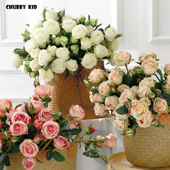12pcs/ daug ! didmeninės Nekilnojamojo touch 4 vadovai dirbtinių rožių žiedų Aukštos modeliavimas vestuvių dekoratyvinis latekso Rožių puokštė