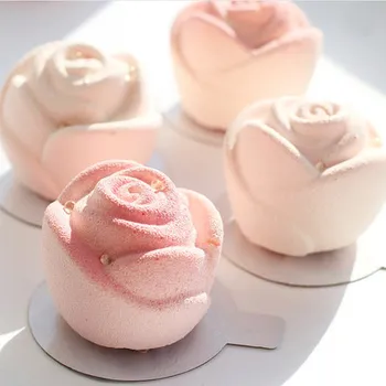 3D Rožių Žiedų Formą, Silikono Formos Tortas Pelėsių Vestuvių Desertas Putėsiai Saldainiai Bakeware Įrankiai