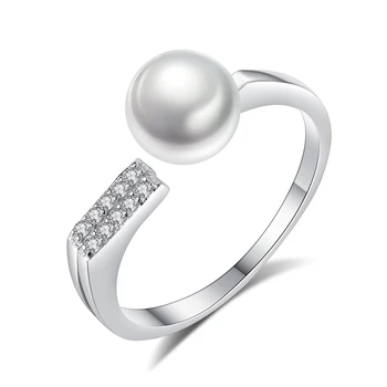 Prabangūs Naujos Mados S925 Sterlingas Sidabro Žiedai Moterims Gėlavandenių Perlų Cirkonis korėjos Moterų Piršto Žiedą Vestuvių Fine Jewelry