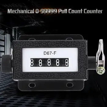 5 Skaitmenų Traukti Skaičius Counter Mechaninė Resettable Counter Rankenėlę su Pavasario Juoda Rankinė Counter 0-99999