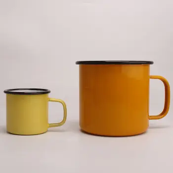 Emalio Taurės Klasikinis Retro Biuro Kavos Puodelio, Puodelis Pieno Puodelis mielas kavos puodeliai, puodeliai kavos puodelis su dangteliu