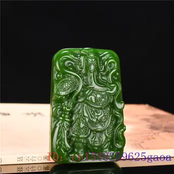 Green Jade Guangong Pakabukas Karoliai Moterų Žadeitas Kinijos Raižyti Dovanos Amuletas Žavesio Gamtos Vyrų Mados Juvelyrika