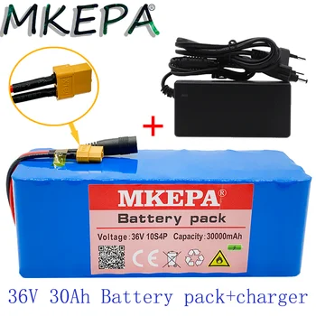 36V 10S4P 30Ah baterija 500W didelės galios baterija 42V 30000mAh Ebike elektrinių dviračių (BMS), 42v baterija su xt60 kištuko+kroviklis