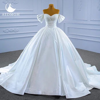Aedmgh-Line Elegantiškas Vestuvių Suknelės 2022 Brangioji, Nuo Peties Vestido De Novia Zawalcowany Kristalų Satino Chalatas De Mariee