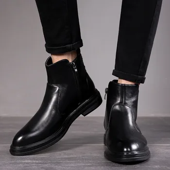 Anglija stiliaus vyrų didelis dydis atsitiktinis batai juodos verslo oficialią suknelės karvės odos batus lauko platforma 