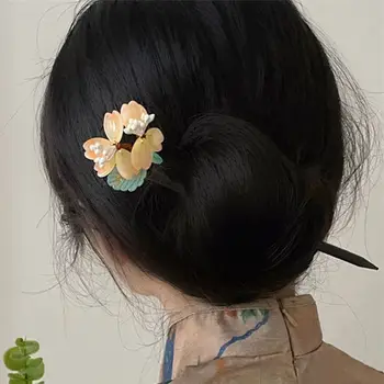 Temperamentas Retro Prabanga Prabangus Elegantiškas Gėlių Kinų Stiliaus Plaukų Šakutės Senovės Plaukų Stick Šukuosena Moterims, Plaukų Stick