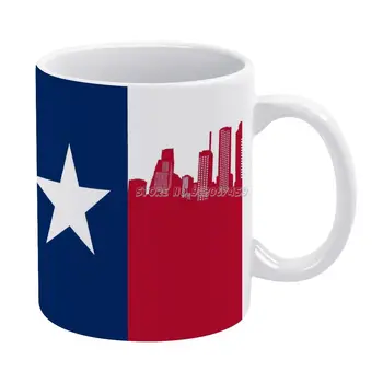Miestas, Houston, Tx Vėliavos Dizainas Kavos Puodeliai, Porceliano Puodelis Kavinė Arbatos Puodeliai Pieno Drinkware Taures už tėvo Diena Dovanos Houston Texas H