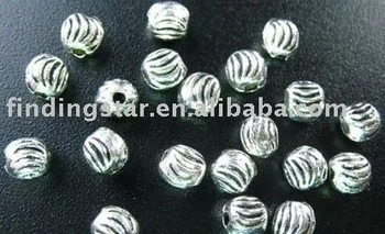 NEMOKAMAS PRISTATYMAS 900Pcs Tibeto sidabro iškloti apvalios metalinės karoliukai A157