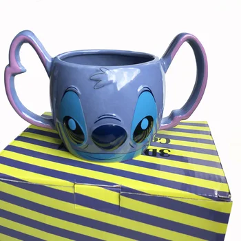 Animacinių filmų 3D trimatis Keramikos Puodelis Kavos Puodelio Pusryčiai Pienas, Vanduo Taurės Darbastalio Apdaila Office Didelės Talpos Vandens Taurė