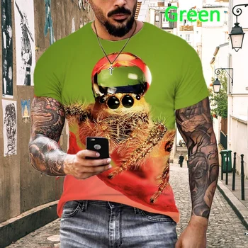 Naujas Juokingi Gyvūnų Voras T-shirt 3d Spausdinimo vyriški trumparankoviai marškinėliai Asmenybės Hip-hop Unisex Atsitiktinis Apvalios Kaklo marškinėliai