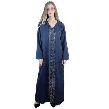 Moterims, Elegantiška Suknelė, Hijab Dubajus Turkijos Musulmonų Hijab Caftan Dress Marocain Blizga Akmenys Kimono Islamo Apranga