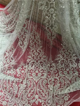 Prabanga Granulių ZH-428884 Tiulio Siuvinėjimo Nėrinių prancūzijos Tinklelio Nėriniai Fabirc Vestuvių Suknelė vakarinę Suknelę Audinio Nigerija Nėrinių Naujausias