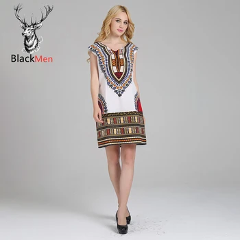 Seksualus Afrikos Tradicinės Spausdinimo Bohemijos Berankovis Suknelė lady Slim Fit Dashiki afrikos drabužius maxi suknelė