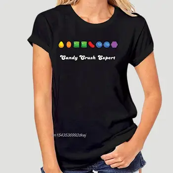 Vyrų Marškinėliai T-shirt Juoda Candy Crush Saga Ekspertų Tshirts Moterys T-Shirt 1587D