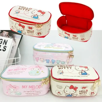 Karšto Pardavimo Hello Kitty Animacinių Filmų Kosmetikos Krepšys Kawaii Melodija Kelionės Drobės Saugojimo, Plovimo Maišelis Makiažas Atveju, Kosmetikos Dėžutės Organizatorius Sanrio