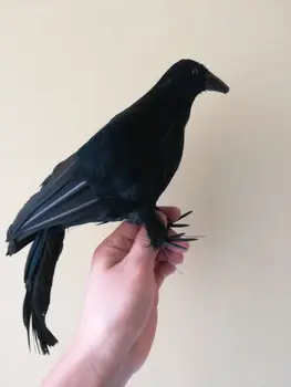 didelis 30cm juoda varna paukščių Helovinas prop žaislo modelis, namų dekoravimo, dovanų h1007