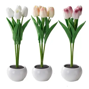 Mielas Tulpės, Dirbtinės Gėlės su LED puokštė Lempos Modeliavimas Gėlių, Šviesos, Sodybos, Kiemo Office Home Jubiliejų