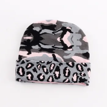 LDSLYJR 2021 m. Rudens Žiemos Akrilo Leopard grūdų spausdinti Tirštėti megzta kepurė šilta Skullies bžūp beanie skrybėlių Vyrų ir Moterų 233