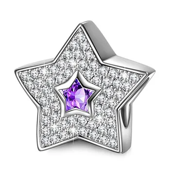 Europos Ir Amerikos Kūrybos S925 Sterlingas Sidabro Diamond Star Apyrankę Moterų Žavesio Karoliukai Prarasti Karoliukai, Priedai 