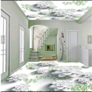 Custom grindys 3d kambarį kavos baras, svečių kambarys, vonios kambarys, miegamasis Gėlių grindys gali būti papel de parede 3d tapetai