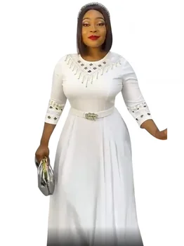 2022 m. Pavasarį, Rudenį Afrikos Moterų, O-kaklo Poliesteris vientisos Spalvos Ilga Suknelė L-3XL Afrikos Suknelės Moterims Maxi Suknelė