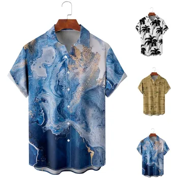 Vyriški Dryžuotas Marškinėliai Mens Spausdinti Havajų Marškinėliai trumpomis Rankovėmis Mygtuką Paplūdimys Marškinėliai Marškinėliai Mens Marškinėliai Paprasto Vasaros