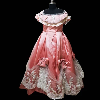 2019 Nauja rožinė viktorijos Helovyno Cosplay suknelė Kolonijinės gruzijos Renesanso, Gotikos Istorinių suknelė D-350