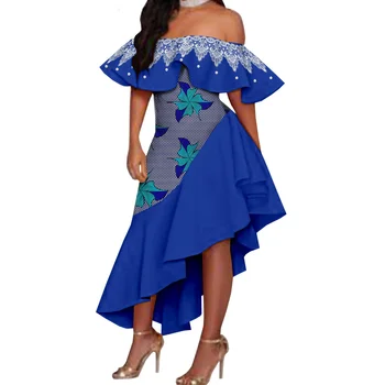 Naujas Mados Afrikos Drabužiai Moterims Ankara Spausdinti Siuvinėjimas Aukštos Wasit Elegantiškas Bodycon Suknelė Vakare Šalies Dashiki Komplektai