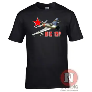Rusijos Mikoyan Šaltojo Karo Orlaivių Sovietų MiG 19P Reaktyvinis Naikintuvas T-Shirt. Vasaros Medvilnės trumpomis Rankovėmis O-Neck T Shirt Mens Naujas S-3XL