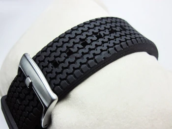 21mm 22mm Padangų modelis madinga vyriški Silikono Sporto Watchband Pakeitimo Dirželis Apyrankes guma juoda Watchband nardymo Apyrankė
