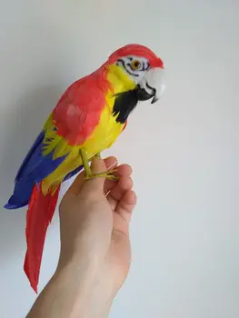 naujas mielas modeliavimas papūga paukštis modelis putų&plunksnos, red&blue parrot lėlė apie 30cm