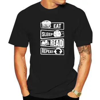 Valgyti, Miegoti, Skaityti Knygas Juokinga Unisex Grafinis Mados Naujų Medvilnės trumpomis Rankovėmis T Shirts O-Kaklo Harajuku T-shirt