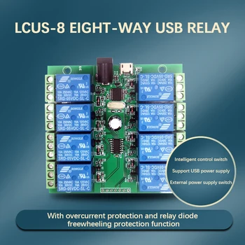 CH340 USB Serial Port Aštuonių taip USB Relės Modulis Pažangios Kontrolės Jungiklis