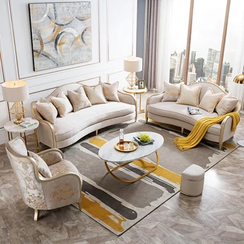 Europos stiliaus derinys Amerikietiško stiliaus šviesos prabanga sofa-lova, gyvenamasis kambarys paprastas stilius audinio sofos modernios medžio masyvo sofa