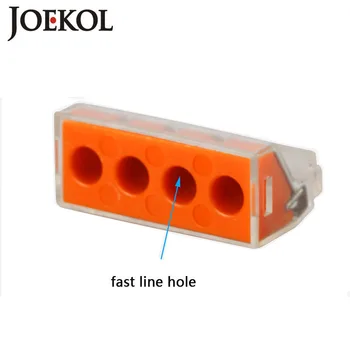 (100vnt/daug) 4-pin tipas stumti vielos greita jungtis 0.75~6,0 mm kabelio gnybtų bloko JK-104D