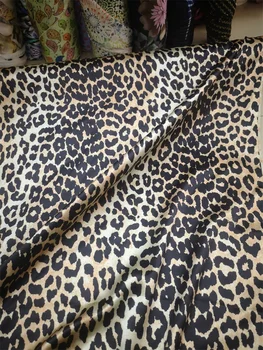 Klasikinis Mados Aukštos Klasės Sexy Leopardas Spausdinti Šilko Ruožas Kalimo Audinio Vasaros Suknelė Marškinėliai Komplektas Audinys 100% Šilkas 