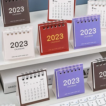 2022 2023 Retro Paprasta Vientisos Spalvos Mini Stalinis Kalendorius Nuolatinis Stalinis Kalendorius Storio Popieriaus Biuro Kalendorius Organizuoti Planavimo