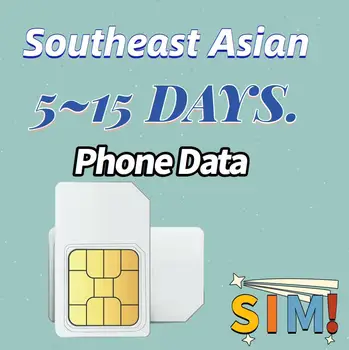 Malaizija, Tailandas, Singapūras Duomenų SIM Kortelės Už 5 7 10 15 Dienų Neribotą Prieigą prie Interneto, Mobiliojo Telefono Duomenų Kortelė 3-In-1 SIM Kortelės