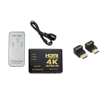 4Kx2k HDMI Jungiklis 3X1 3 Uosto Switcher Selektorių 3D 1080P & Combo 3D & 4K Palaikoma HDMI 90 Laipsnių Ir 270 Laipsnių Adapteris