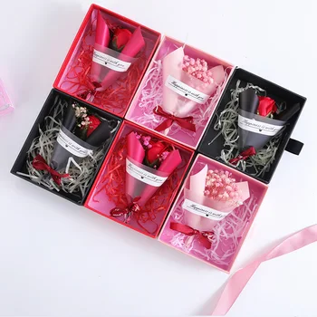 Kūrybos Valentino Diena Stalčių Dovanų Dėžutė+Džiovintos gėlės+Dovanų Maišelis Rožių Žiedų Dėžutė Papuošalų Laikymo Dėžutė Dovana Draugei