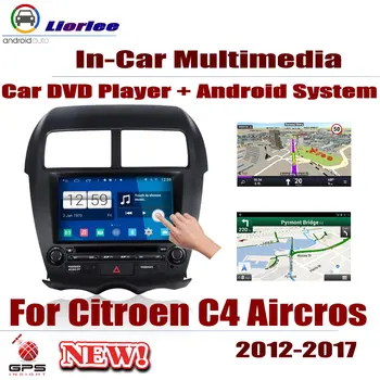 Automobilinis DVD Grotuvas, Citroen C4 Aircross 2012-2017 IPS LCD Ekrano GPS Navigacija, Android Sistema, Radijo, Garso ir Vaizdo Stereo