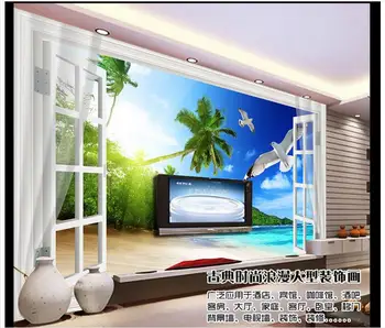 3d tapetai užsakymą 3d freskomis tapetai, tapetų jūros vaizdas už lango sienų tapyba fone sienų apdaila