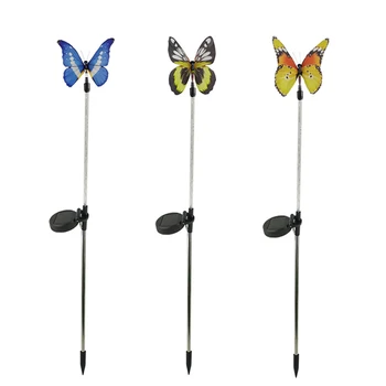 KARŠTO PARDAVIMO Lauko Multi-Spalva Keičiasi LED Butterfly Garden Dekoras atsparus Vandeniui Drugelis Šviesos Vejos Kelias Kiemo Kapo Papuošalai
