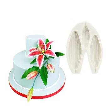 Širdies Lily Žiedlapis Silikono Formų Skirti Minkštas Pyragas Apdaila Įrankiai Sugarcraft Slapukas Formų Žiedlapis Gėlės 