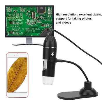 50X-1000X USB Mikroskopas su LED USB Skaitmeninis Elektroninis Mikroskopas su Laikikliu