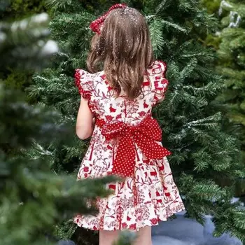 Kalėdų Baby Girl Princesė Suknelė, Vaikams, Suknelės Mergaitėms Elnias Bowknot Inscenizacija Šalis Oficialų Suknelė