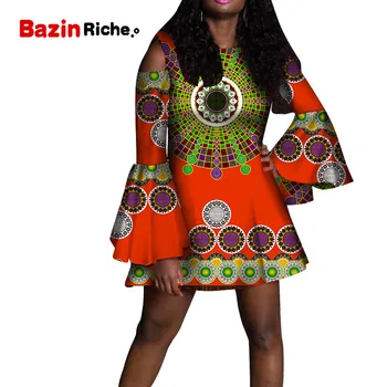 Moterų Suknelė Atsitiktinis Trumpas Ponios Sexy Afrikos Blyksnius Rankovėmis Suknelės Dashiki Moterų Tradicinių Spausdinimo Mini Afrikos Drabužių WY5136