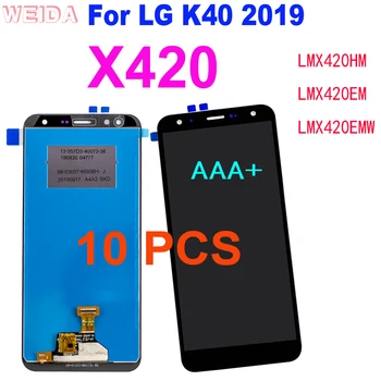 10VNT AAA+ LCD LG K40 2019 LCD Ekranas Jutiklinis Ekranas skaitmeninis keitiklis Asamblėjos LG X420 LCD LMX420HM LMX420EM LMX420EMW
