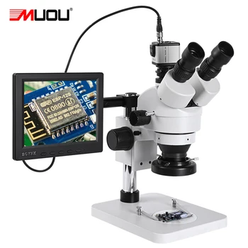 priartinimas 3.5 90x 8-colių LCD HD trinokulinis Stereo Mikroskopas 1080P skaitmeninės kameros +56 LED Šviesos Žiedas +1/3 adapteris, litavimas, remontas