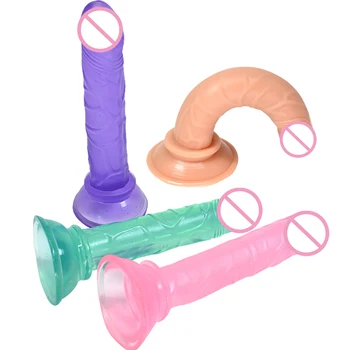 Mažas Dildo Želė Siurbimo Taurės Moterų Masturbacija Realistiškas Penis G-taško Orgazmas Analinis Kaištis Sekso Žaislai Moterims, Suaugusiųjų Produkto Dildo